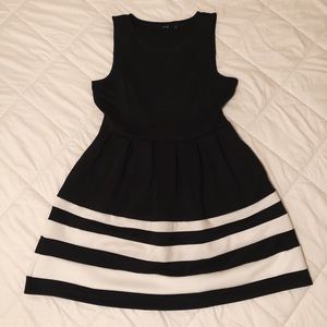 Black and White A-Line Dress